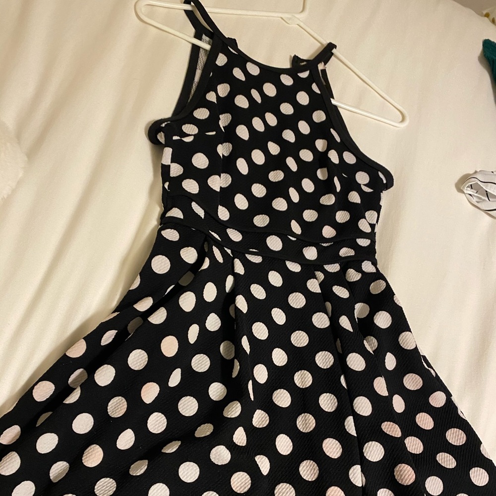 Black and white polka dot dress
